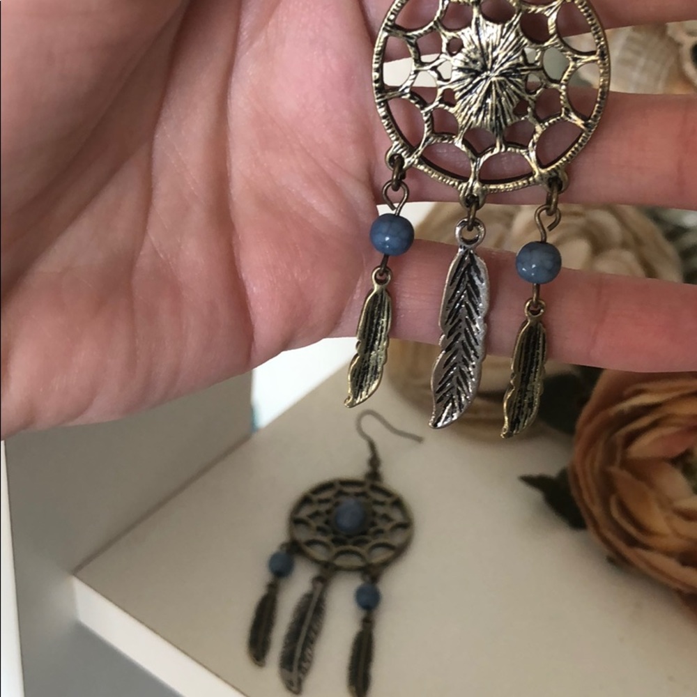Boho feather earrings - Picture 4 of 4